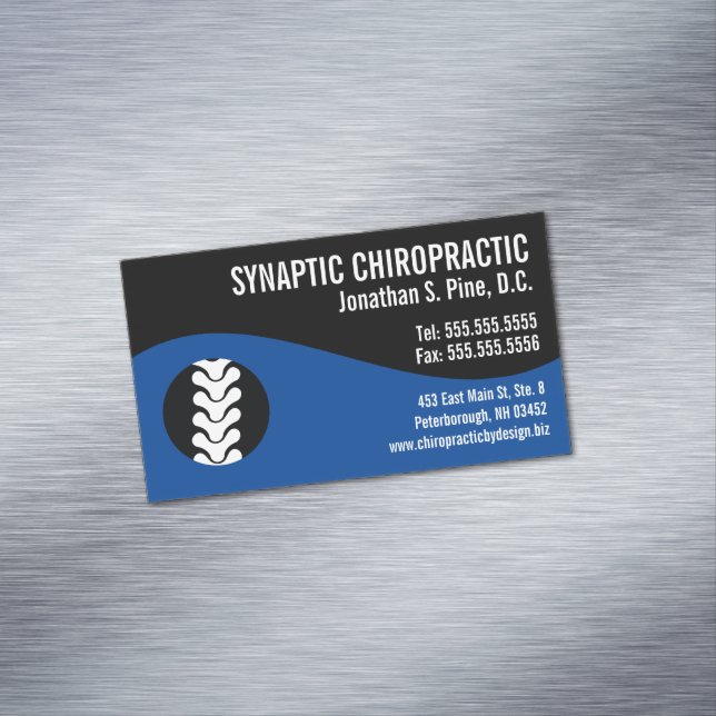 Moderne, wirbellose Chiropraktikkarte Magnet (Beispiel)