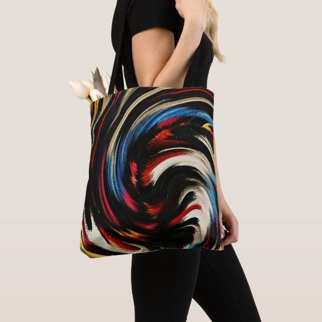 Moderne, wirbelnde Abstrakte Kunst Tasche (Von Nahem)