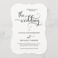 Moderne Wirble Kalligrafie Schwarz/Weiß-Hochzeit