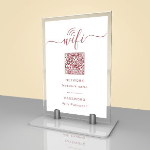 Moderne WLAN-Passwort-Schilder Minimalistische Tis Tischnummer