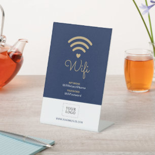 Moderne WLAN-Passwort-Willkommensanzeige fürs Gesc Sockelschild