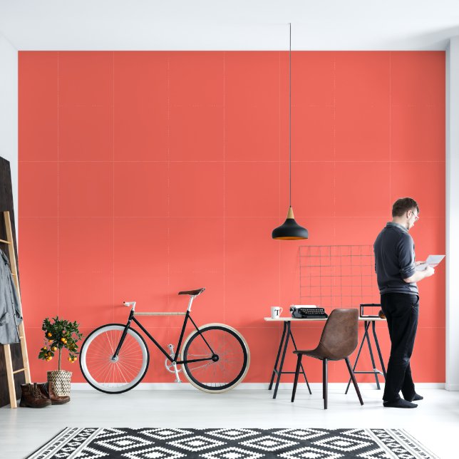 Moderne Wohngestaltung Coral Rosa Office Winter Tapete (Wohnbereich)
