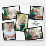 Moderne Wohngestaltung mit mehreren Fotos Schwarz- Mousepad<br><div class="desc">Moderne stilvolle, einzigartige personalisierte Multi-Foto-Wohngestaltung. Die Farbe Schwarz/Weiß kann geändert werden.</div>