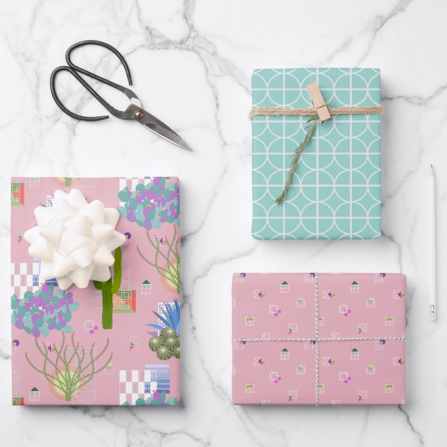 Moderne Wüste des Mittelalters Geschenkpapier Set (Vorderseite)