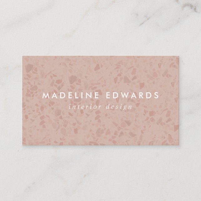 Moderne Wüstenblush Terrazzo Business Card Visitenkarte (Vorderseite)
