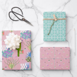 Moderne Wüstenlandschaft Mitte des Jahrhunderts - Geschenkpapier Set