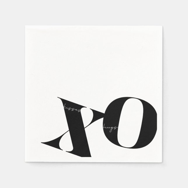 Moderne X und O Napkins Serviette (Vorderseite)