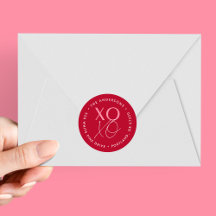 Moderne XOXO Rücksendeadresse Rot und Rosa