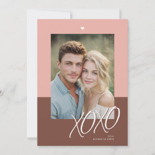 Moderne XOXO Valentinstag-Foto Feiertagskarte