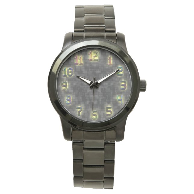 Moderne Yelloe Glühen-Kunst-Uhr Armbanduhr (Vorderseite)