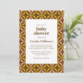 Moderne Yellow Retro Bold Typografy Baby Dusche Einladung