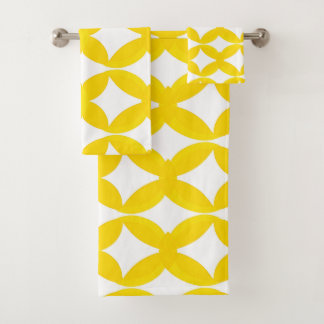 Moderne Yellow und White Shippo Sieben Schätze Badhandtuch Set