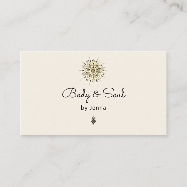 Moderne Yoga Massage Wellness Business Card Visitenkarte (Vorderseite)