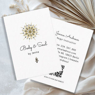 Moderne Yoga Massage Wellness QR Code Business Car Visitenkarte