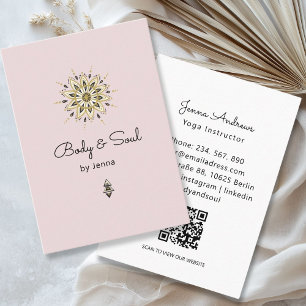 Moderne Yoga Massage Wellness QR Code Business Car Visitenkarte