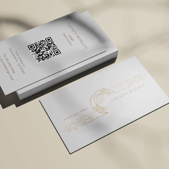 Moderne Yoga Studio Business Card Visitenkarte (Von Creator hochgeladen)