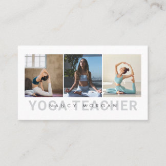 Moderne Yogalehrer-Foto-Collage Visitenkarte