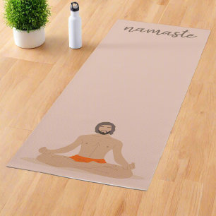 Moderne Yogi-Übungen Posen Namaste Peace Yogamatte