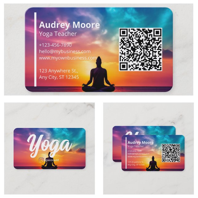 Moderne Yoglehrer Vorlagen Design Yoga Studio Visitenkarte (Modern Yoga Teacher Templates Design Yoga Studio Business Card
)