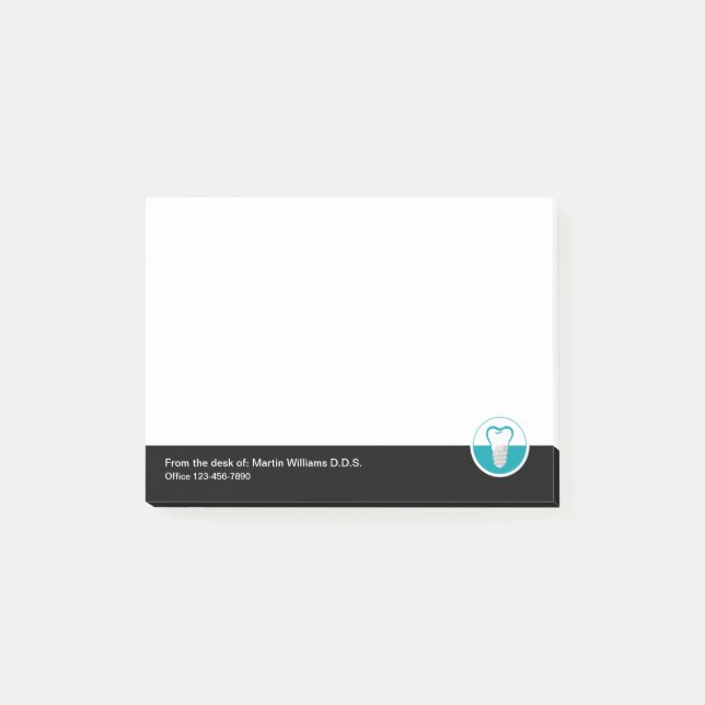 Moderne Zahnimplantate Office Bulk Sticky Notepad Post-it Klebezettel (Vorderseite)