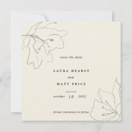 Moderne zarte Eggshell Floral Save The Date