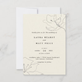 Moderne, zarte Eggshell Floral Wedding Einladung