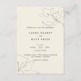 Moderne, zarte Eggshell Floral Wedding Einladung