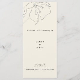 Moderne, zarte Eggshell Floral Wedding Programm