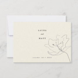 Moderne, zarte Eggshell Soft Floral RSVP Karte