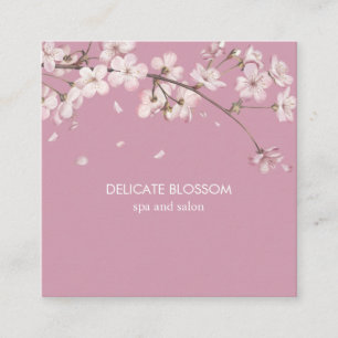 Moderne zarte rosa Blüten Floral Quadratische Visitenkarte