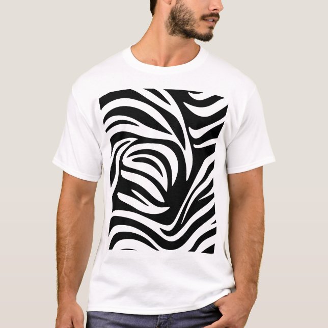 Moderne Zebra Streifen Abstraktes Design T-Shirt (Vorderseite)