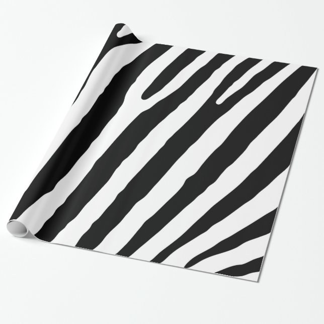 Moderne Zebra Streifen Schwarz-Weiß Cool Abstrakt Geschenkpapier (Ungerollt)