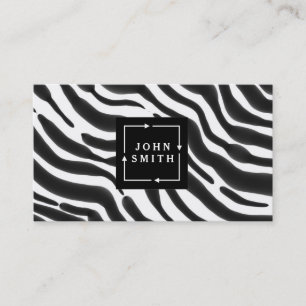Moderne Zebra Streifen Schwarz-Weiß Cool Abstrakt Visitenkarte