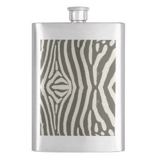 Moderne Zebrastreifen-Tierdruckmuster Flachmann