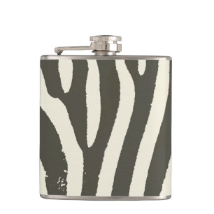Moderne Zebrastreifen-Tierdruckmuster Flachmann