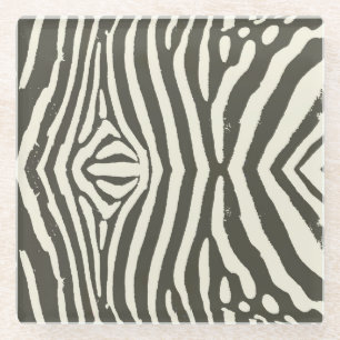 Moderne Zebrastreifen-Tierdruckmuster Glasuntersetzer
