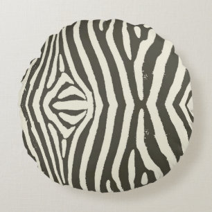Moderne Zebrastreifen-Tierdruckmuster Rundes Kissen