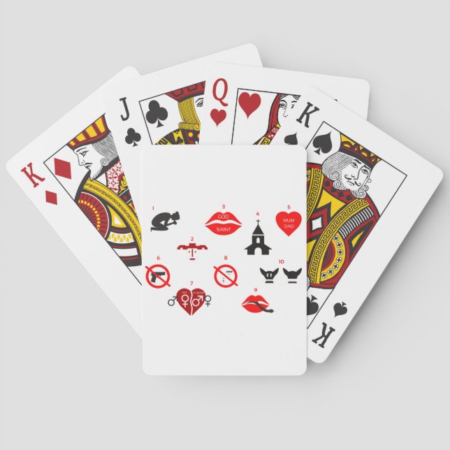 moderne zehn Gebote Spielkarten (Rückseite)