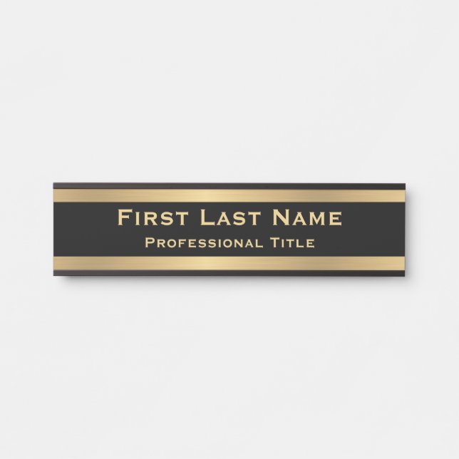 Moderne Zeichen für die Türsignatur Gold-Metallic- Türschild (Vorderseite )