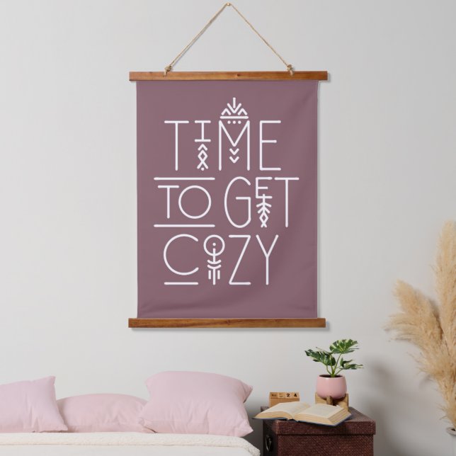 Moderne Zeit für gemütliche Gestaltung Wandteppich Mit Holzrahmen (Schlafzimmer)