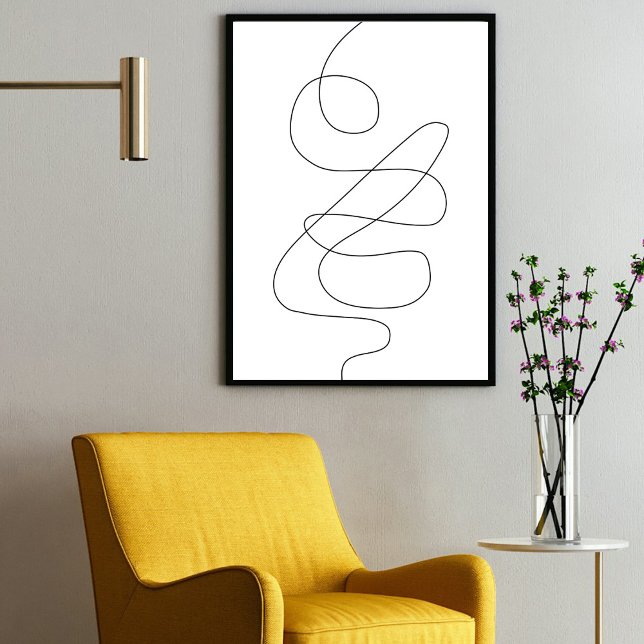Moderne zeitgenössische Abstrakte Kunst der kontin Poster (Modern Contemporary Abstract Continuous Line Art Poster)
