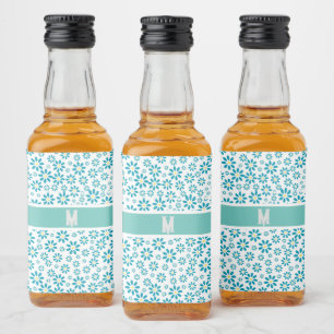 Moderne zeitgenössische Daisy-Blume Alkoholflaschenetikett