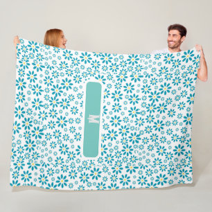 Moderne zeitgenössische Daisy-Blume Fleecedecke