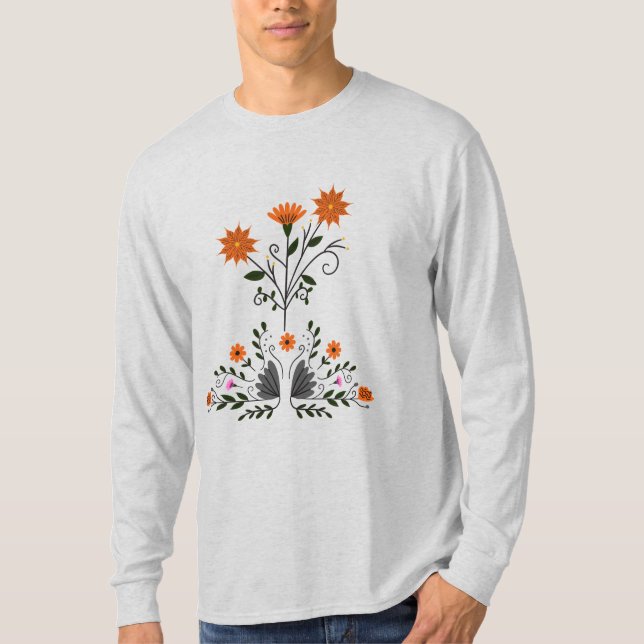 Moderne zeitgenössische Flora Ash Men T-Shirt (Vorderseite)