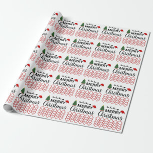 Moderne zeitgenössische Geometrie frohe Weihnachte Geschenkpapier