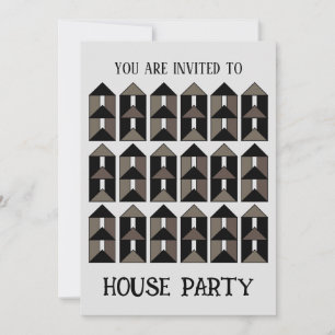 Moderne zeitgenössische Hausparty Einladung
