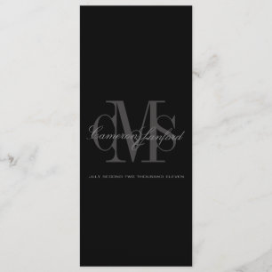 Moderne + zeitgenössische Monogramm-Hochzeitseinla Einladung