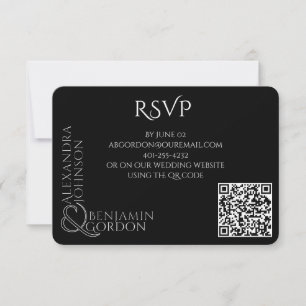 Moderne zeitgenössische Typografie Urban Black RSVP Karte