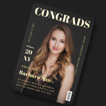Moderne Zeitschrift Black and Gold Graduation Part