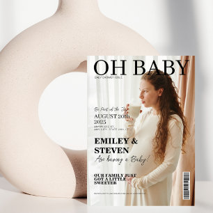 Moderne Zeitschriftenabdeckung Foto Babydusche Einladung